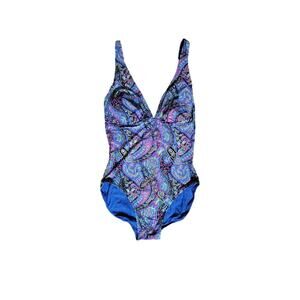 Vera Bradley Paisley Ella Chambray Reversible‎ One Piece Swimming Suit Size M